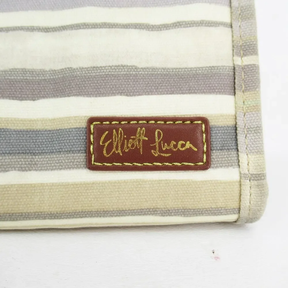 Elliott Lucca Artisan Lunch Bag Women Multicolor Striped Tan Sage Gray Insulated